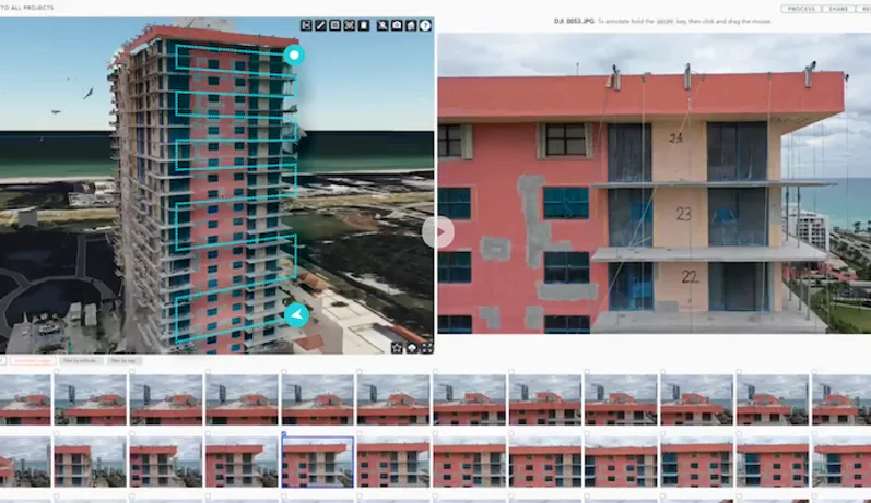 Facade inspection data reviewed in Hammer Missions